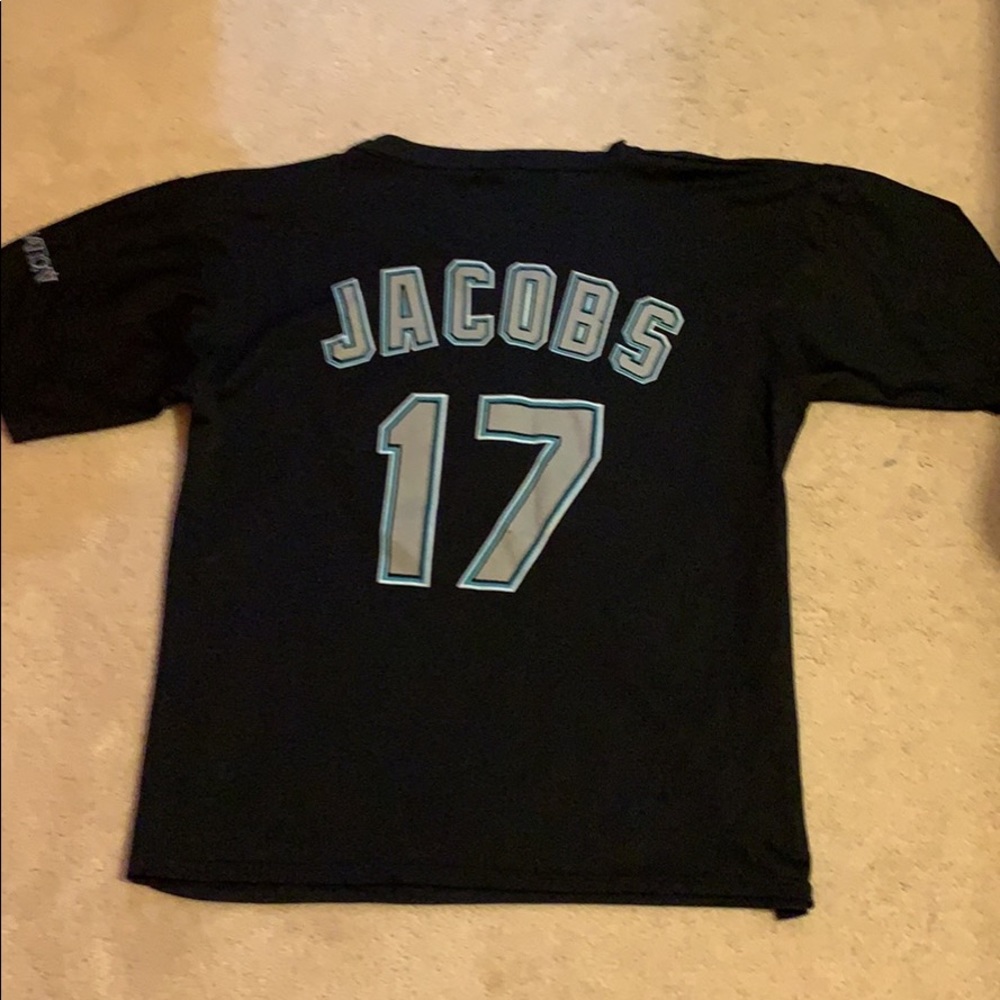 MARLINS PARK ANTHONY MIKE JACOBS #17 BLACK JERSEY TEE SHIRT FUEL NATION SIZE XL